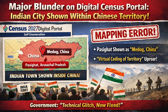Indian City Shown Within Chinese Territory